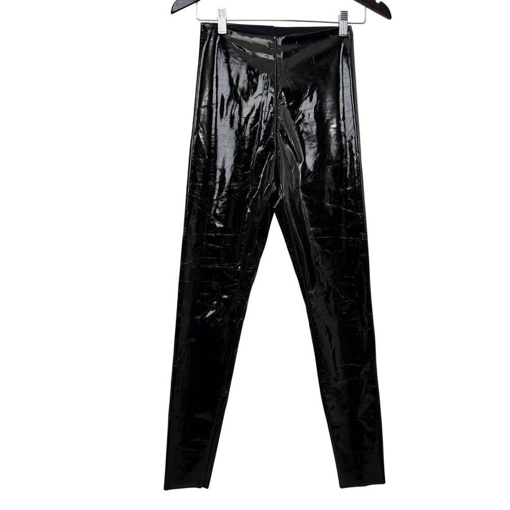 Commando Leggings Womens Small Black Faux Patent Leather High Rise Skinny Leg